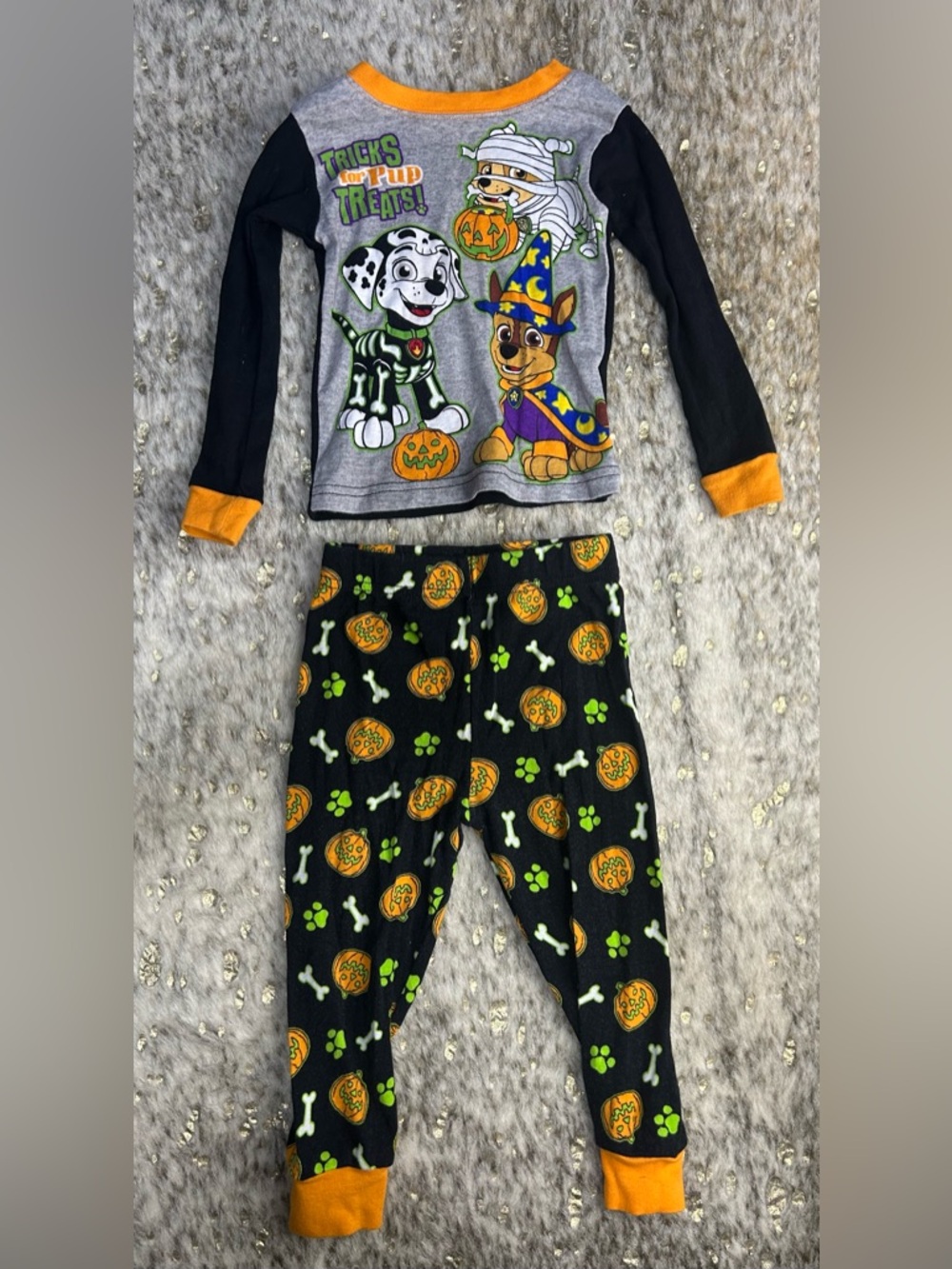 5 for $25🔥Nickelodeon Paw Patrol Orange & Black Halloween Pajama Set 2T
